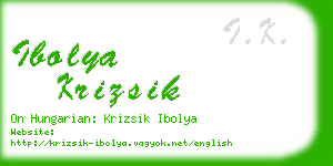 ibolya krizsik business card